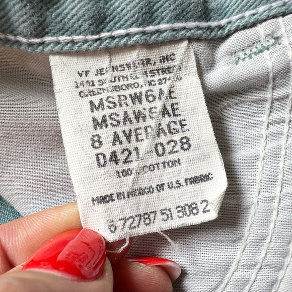 Wrangler 90’s Teal Mint High Waist Denim Shorts Vintage Jean Shorts - Picture 5 of 5